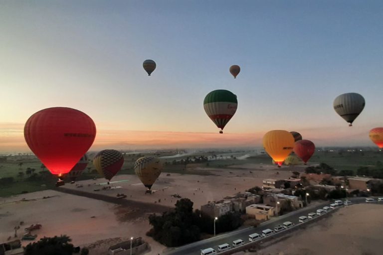 Incredible sights during a hot air balloon ride in Luxor.
