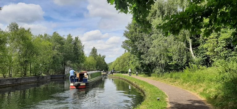 Beautiful countryside that can be seen on typical canal walks close to Birmingham.