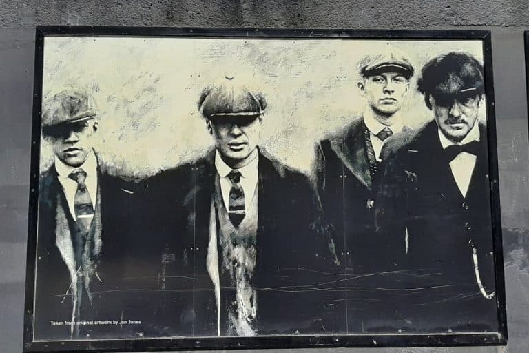 Peaky Blinders mural in the centre of Birmingham, which you can visit on a walking tour of the city.