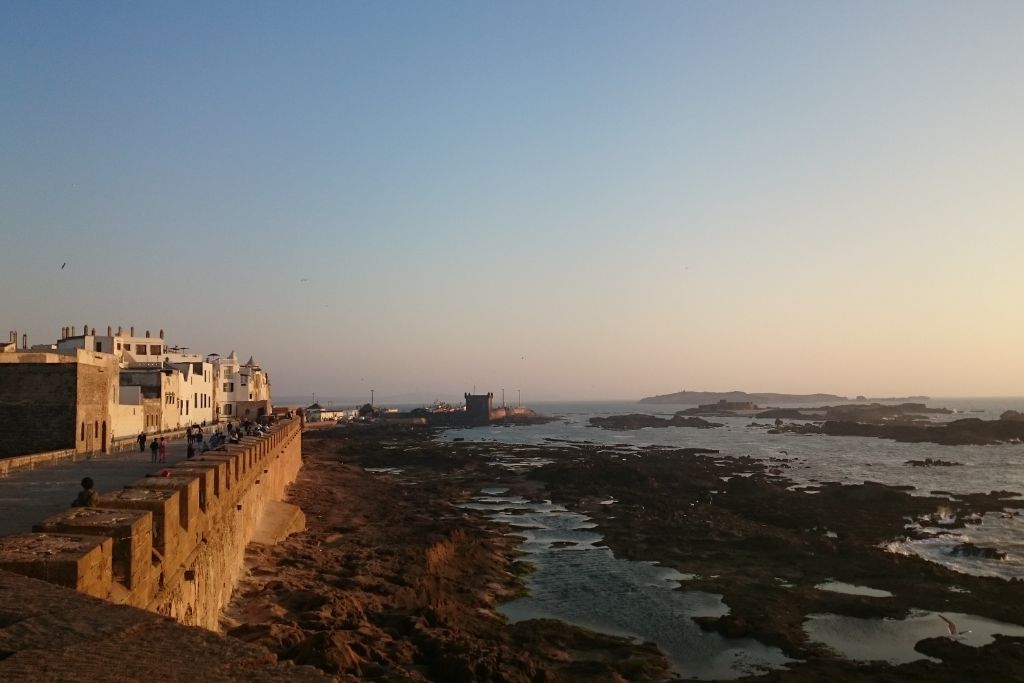 Gorgeous ocean views during sunset at the Sqala of the Kasbah artillary platform. 
