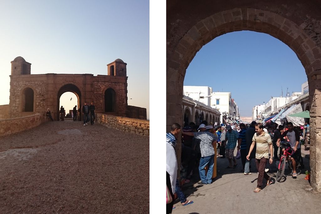 Different entrances to Essaouira's medina. 