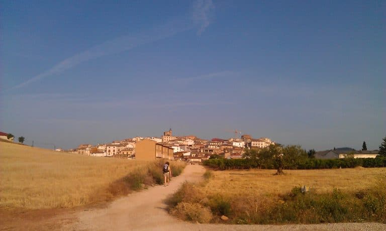 A small village on the horizon taken while walking the Camino, one of the many hidden gems to visit in northern Spain.
