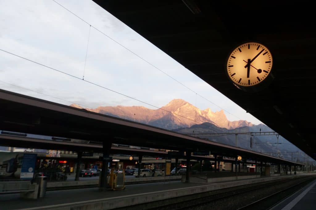At Sargans train station in Switzerland, very close to the Liechtenstein border. 