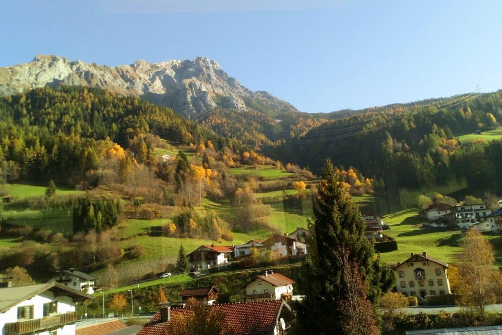 Scenic views on my train ride from Austria to Liechtenstein. 