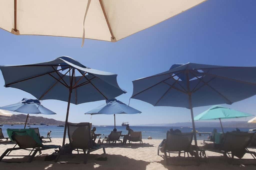 Kempinski Hotel's very nice private beach in Aqaba.