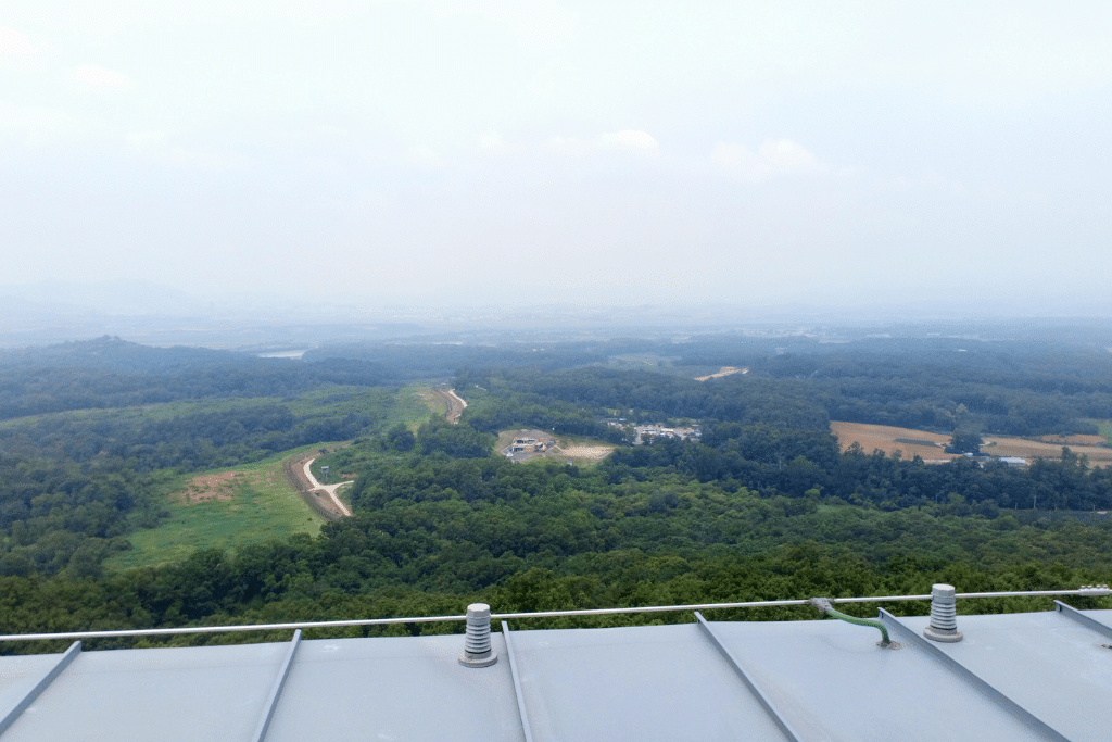 The view of North Korea from the Dora Observatory.