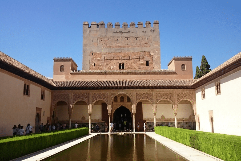 Beautiful Moorish architecture at Alhambra Palace, Granada.