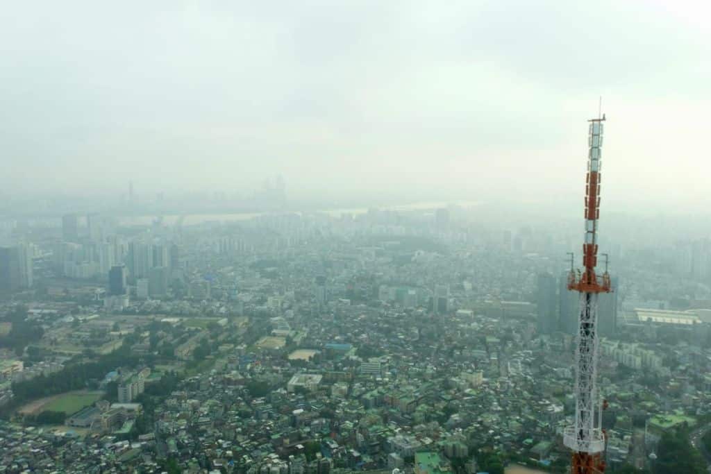 Amazing vistas of Seoul from the top of the N Tower.