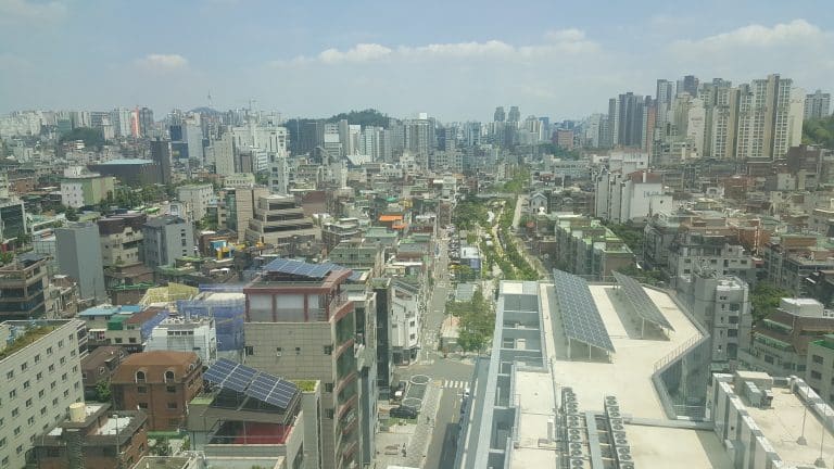 Views of Hongdae, Seoul, in summer.