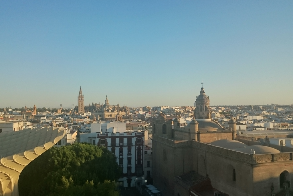 Stunning city views of Seville, Spain.