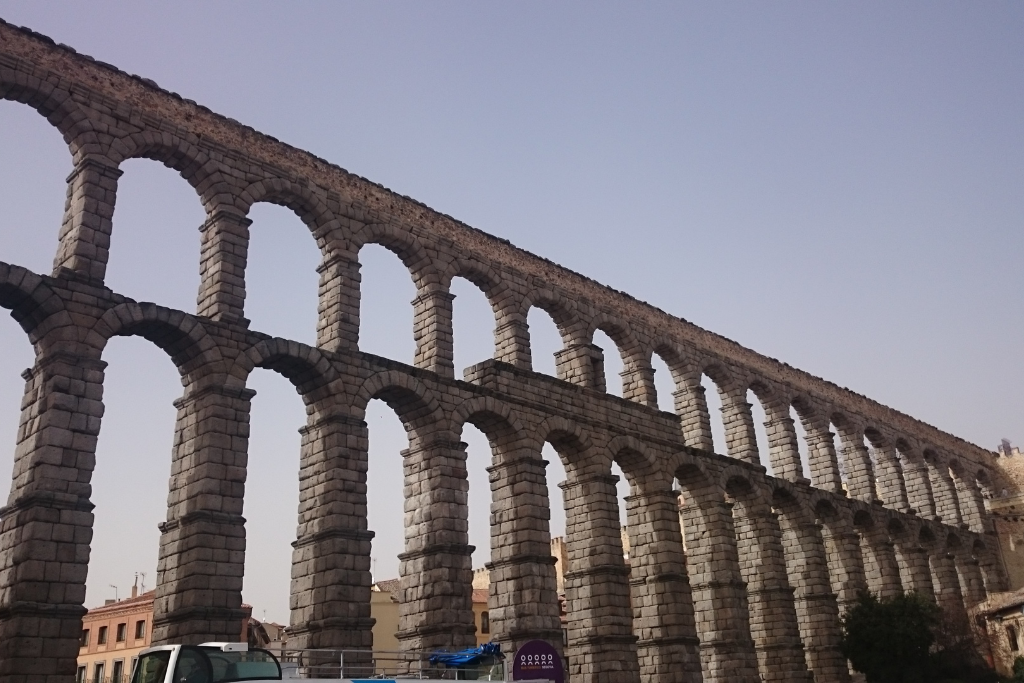 The awe-inspiring impressive Roman Aqueduct in Segovia - a must-see sight when visiting.